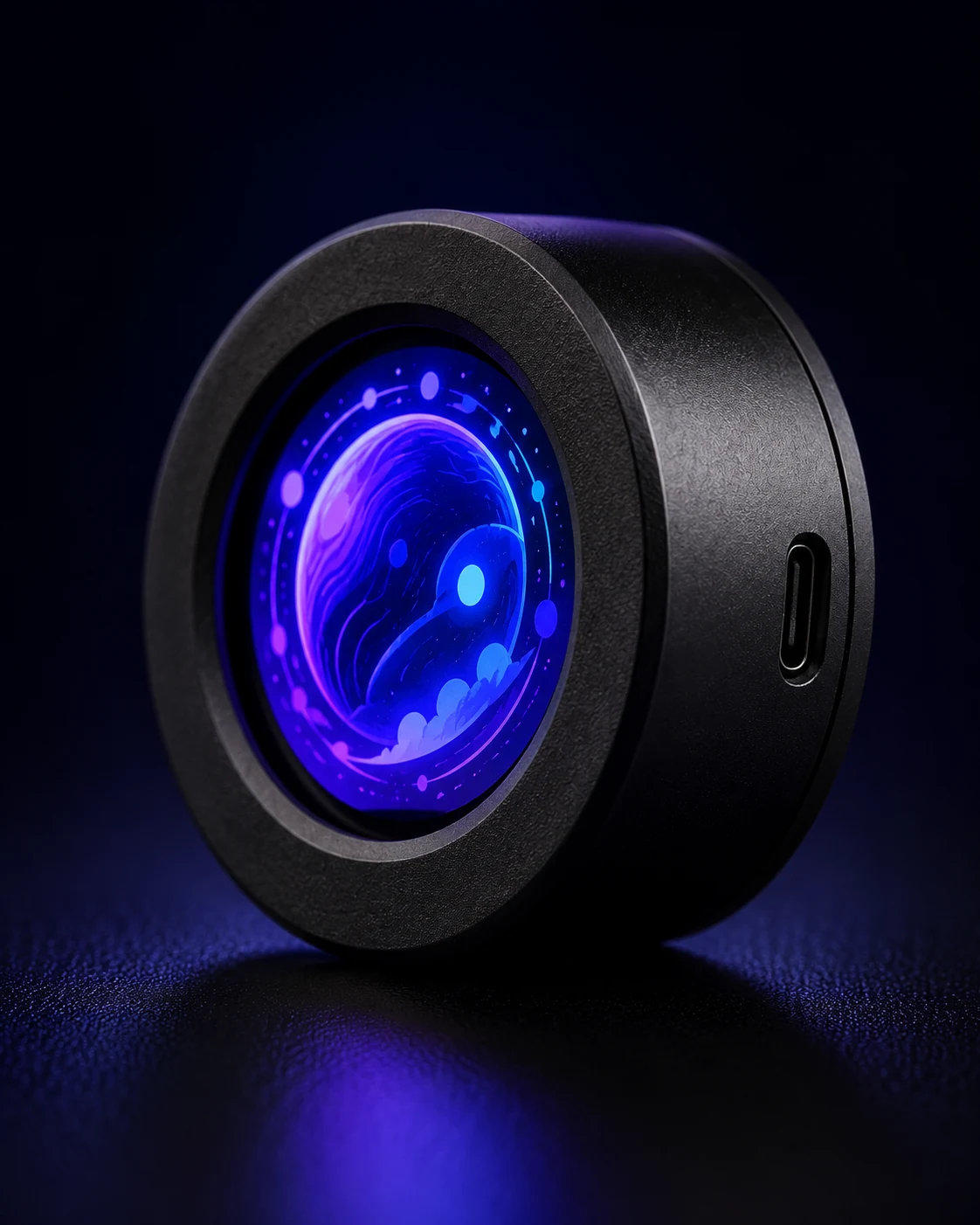 Close-up of the Orb Badge body and USB-C connection